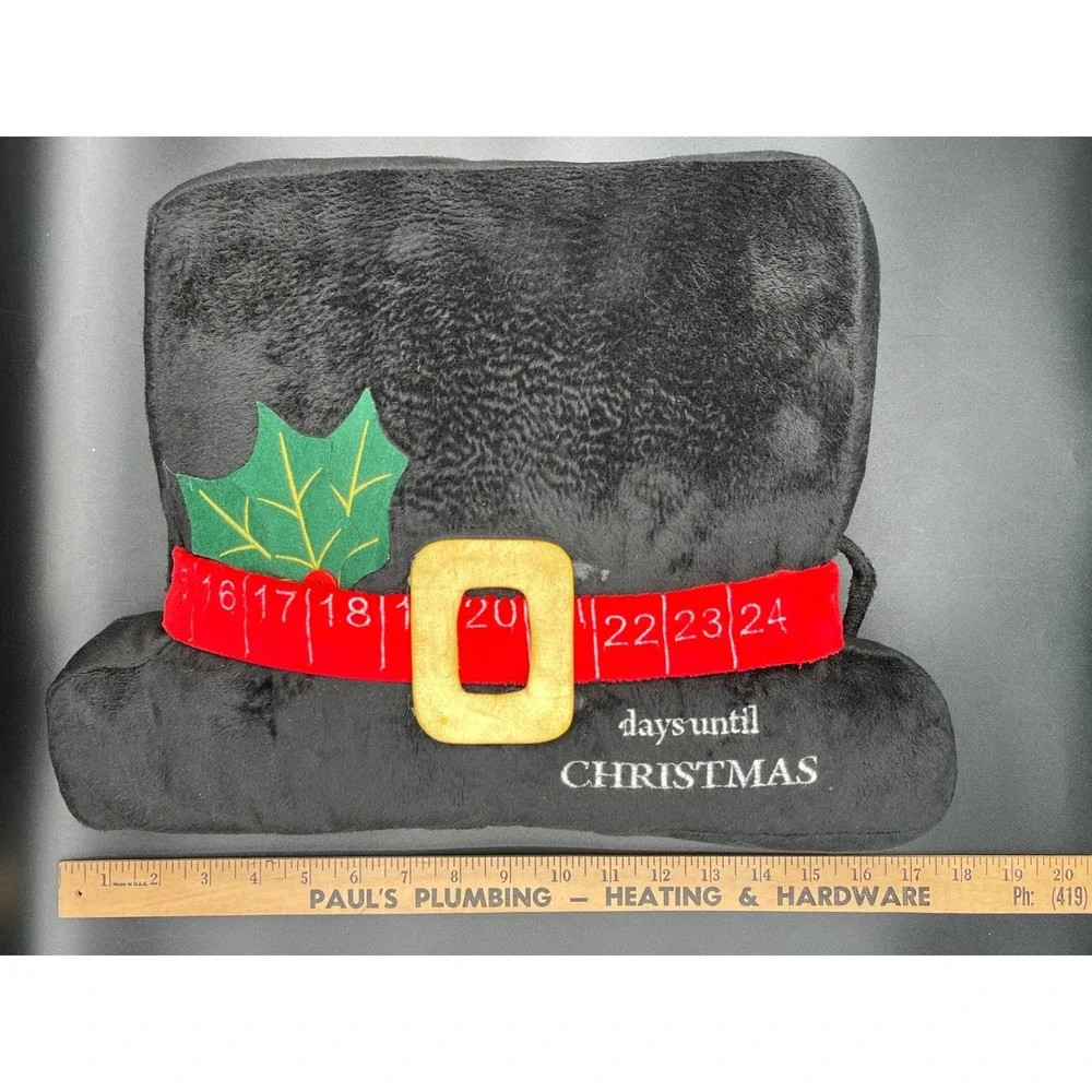 Christmas Advent‎ Calendar Plush Pillow Frosty the Snowman Top Hat Countdown 16